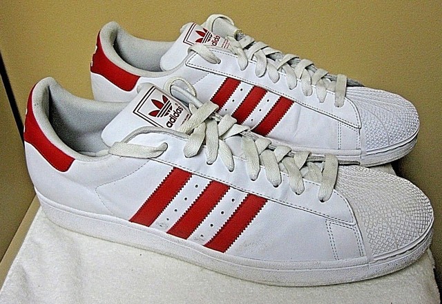 ADIDAS Leather Rubber-Toe Running Shoes Sneakers Red & White Men's Size 19 | eBay