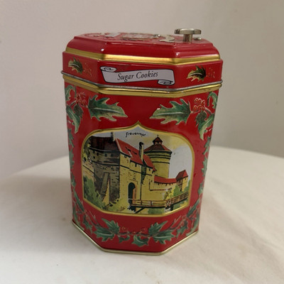 Lambertz Sugar Cookies Musical Collectible Tin Red Gold Green Aachen 2006