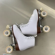 Chicago Skates Womens 8 Artistic Rink Quad Roller Skates White 800 Indoor
