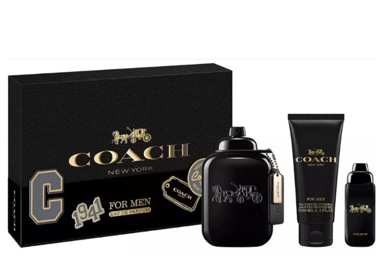 Coach New York Men 3pc Gift Set With 3.3oz+0.5oz Edp Spray+3.4oz