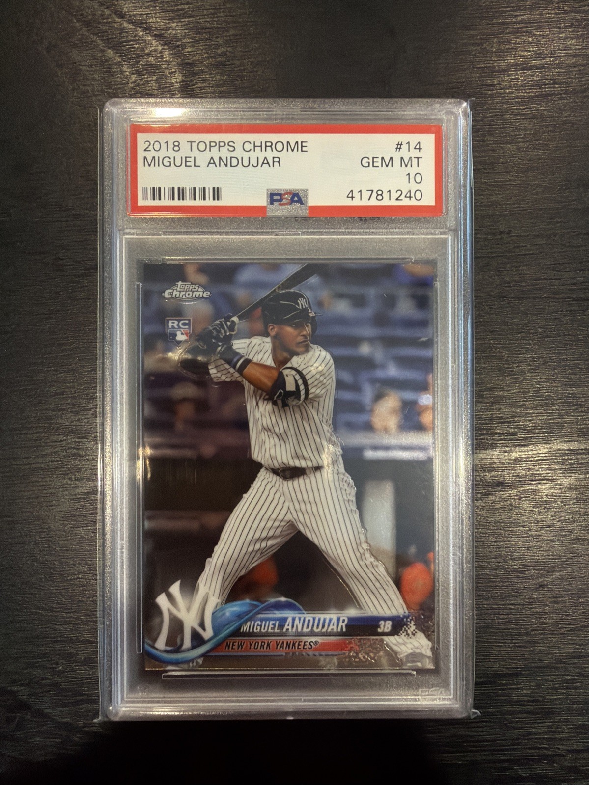 2018 Topps Chrome Miguel Andujar RC Gem Mint PSA 10 Yankees, A’s