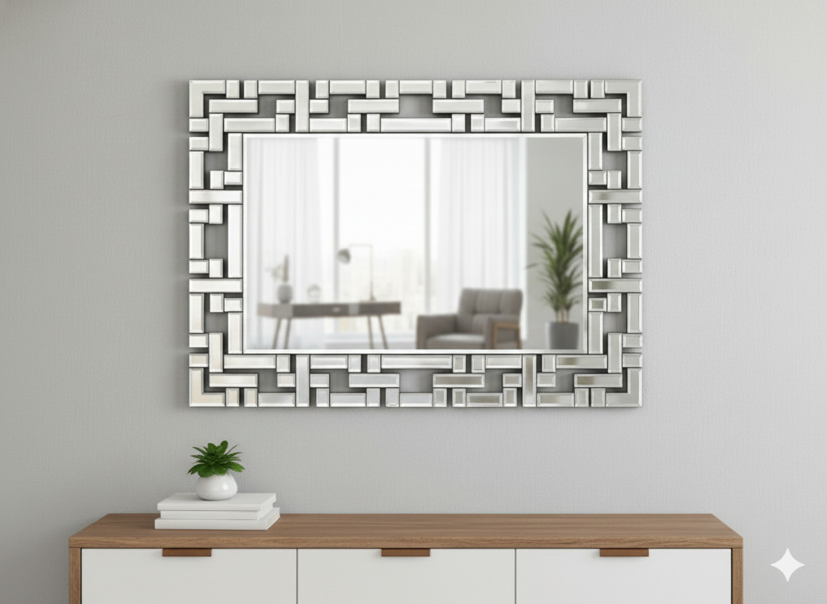 42"x30" Full-length Mirror Bedroom Mirror Wall Bathroom Mirror Frameless Mirror