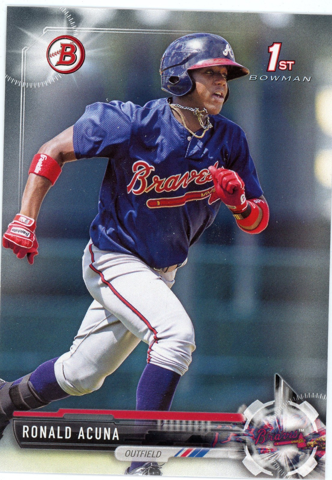 2017 Bowman Prospect Rookie Ronald Acuna #127 Braves