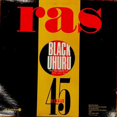 Black Uhuru {Conviction Or A Fine/Fit You Haffe Fit} 1986 RAS 7017 Vinyl Record