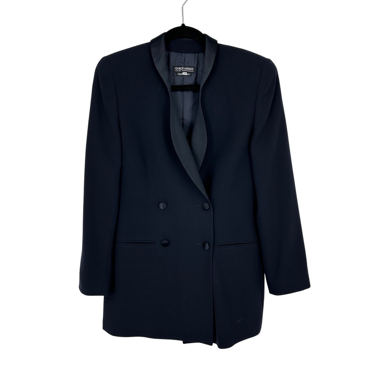 Vintage Giorgio Armani Classic Tuxedo Jacket Womens Sz 40 US