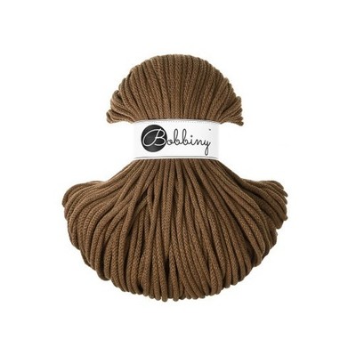 Bobbiny Premium Flechtkordel Kordel Häkelgarn Textilgarn nut brown 5 mm x 100 m