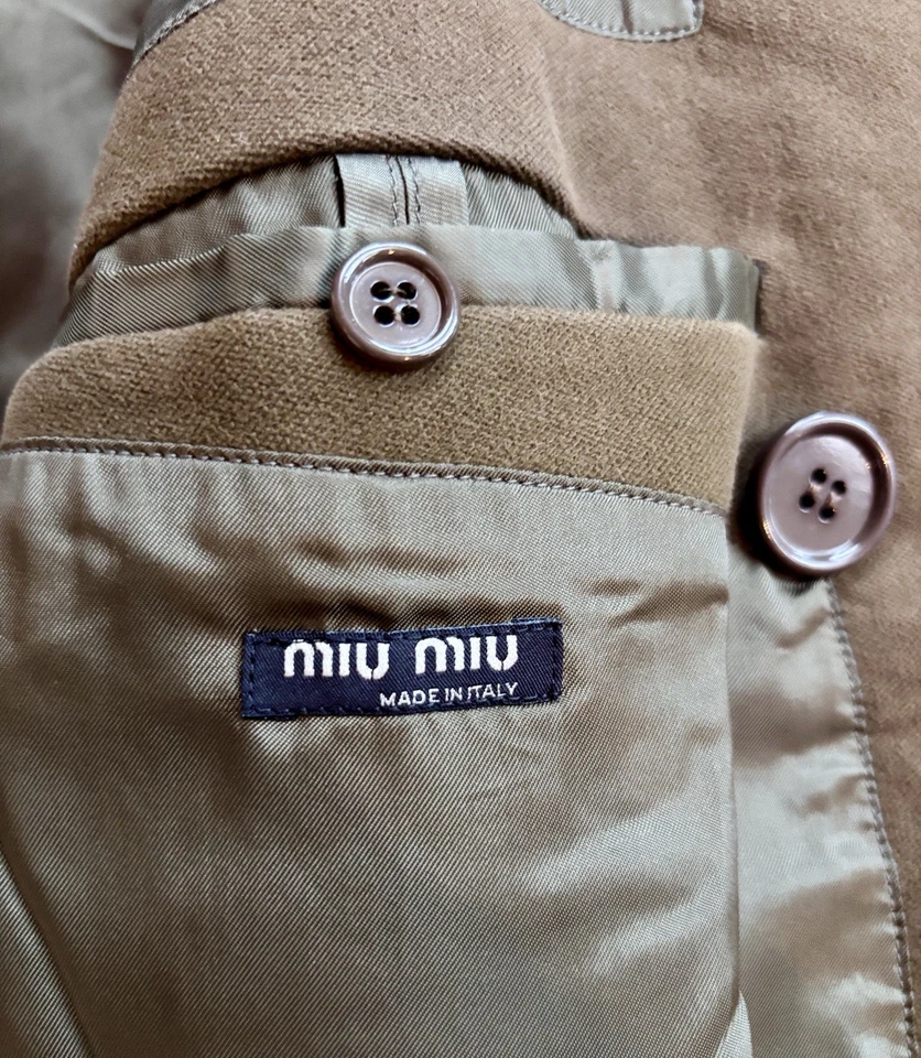Miu Miu Moleskine Olive Green Jacket (Size 50 IT) — 第 3/4 张图片