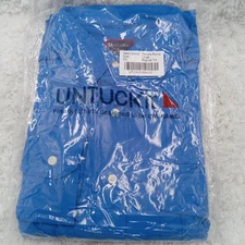 UNTUCKit Shirt Mens Large Blue Performance Fishing Nylon Stretch Tenuta Rocca