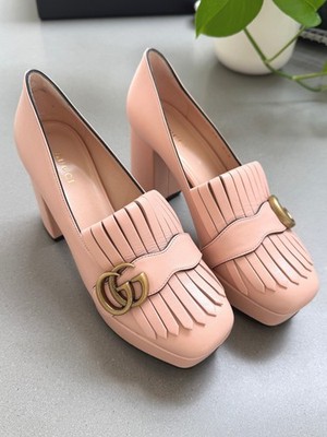 GUCCI ストライプデザイン ローファー　サイズ　41.5 NEW**Perfect Pink Gucci GG Marmont Fringe Leather Loafer 3.5