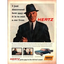 1960 Hertz Rent A Car Rental Chevrolet Impala Chairman of the Board Photo Ad d1