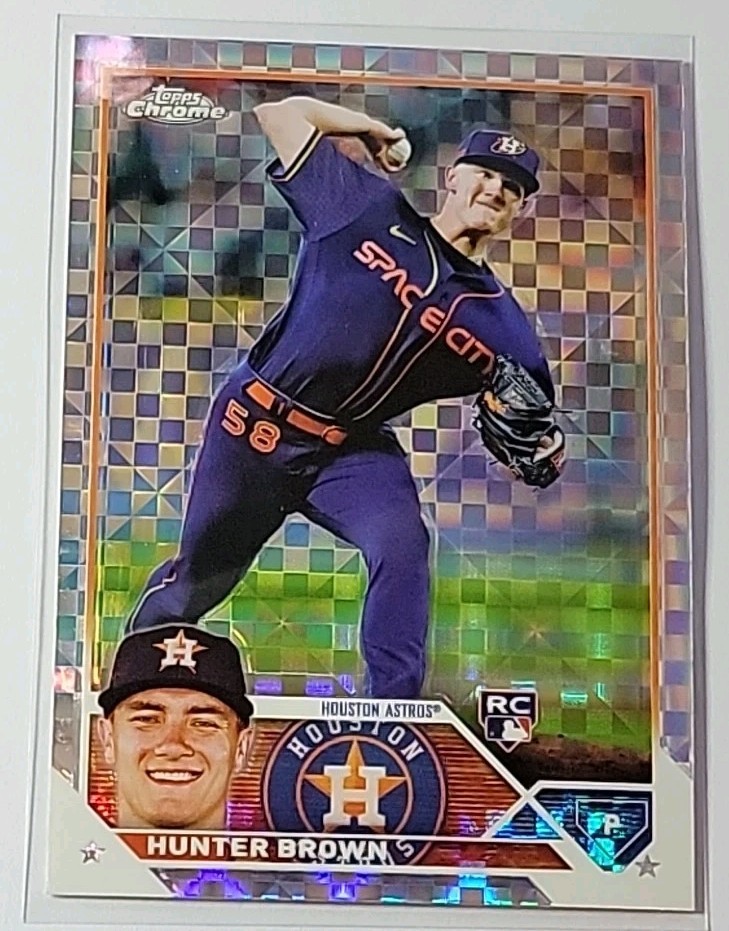 Hunter Brown 2023 Topps Chrome X-Fractor Rookie Card #197 Houston Astros