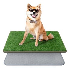 Dog Grass Mat with Pee Pad,Artificial Indoor Grass Potty Training Pads for Do...
