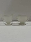 Vintage American Sweetheart Opalescent Milk Glass Creamer & Sugar - Mint! 1930s!