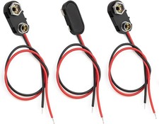 3 Pack 9V Battery Clip Connector Hard Shell for Arduino Electronics, Student Exp