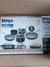 Ninja ZeroStick CeramicPro 5 Piece Saucepan andPan Set CW35000UKMM Blue Or Black