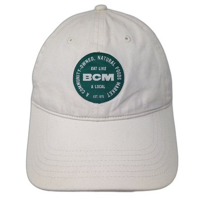 AS Colour Baseball Cap Beige Green BCM Natural Foods Market Patch OS Cotton Hat