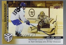 2022 Upper Deck PHF All-Star Showcase Game Dated Moments Gold Kennedy Marchment