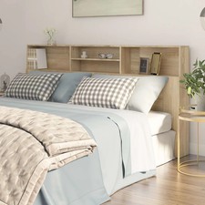 Headboard Cabinet Sonoma Oak 200cm Brown Bedroom Storage Furniture Wall Mount