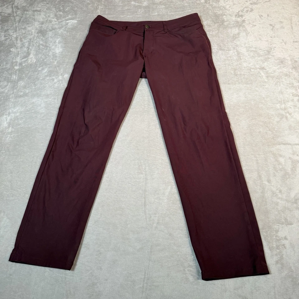 Pantalones Lululemon Para Hombres 36 Rojo ABC 5 Bolsillos Elastizados Chinos Elastizados Golf Informales Foto 2 de 4