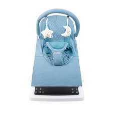 NUBY DELUXE BABY BOUNCER SEAT - PORTABLE INFANT BOUNCER WITH MUSIC, FUN - BLUE