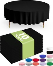 Plastic Table Cloth Disposable 10 Pack 84'' Round Table Cloths Halloween Party