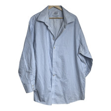 Charles tyrwhitt non iron classic fit blue striped button up shirt size 19/37