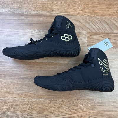 RUDIS Jordan Burroughs Black/Gold Wrestling Shoes Men's Size 7 NEW