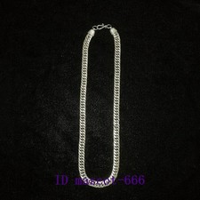 L 24 inch Old Chinese Tibet Silver Handmade pretty Necklace Hand Catenary Gift