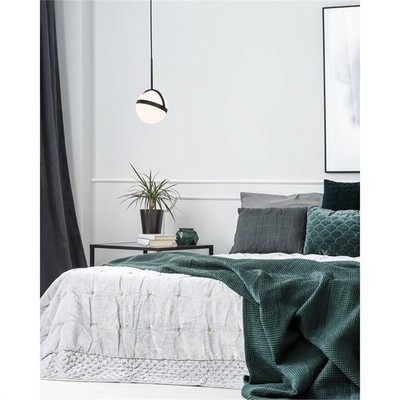 Kuzco Globo 7in LED Pendant Matte Black Steel Acrylic
