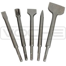 Voche® 5 Piece SDS+ Chisel Set Including 3" Wide Offset Groove Point & Flat