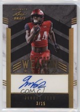 2022 Leaf Ultimate Draft Weapon Gold Spectrum /15 Jerome Ford #UW-JF1 Auto 0u66