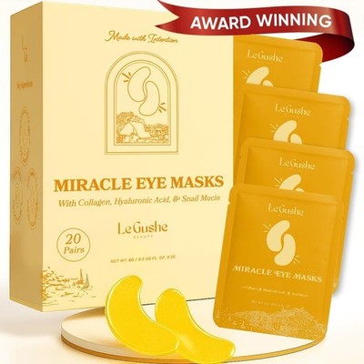 Gold Under Eye Patches for Puffy Eyes and Dark Circles (20 Pairs) - Hydrating...
