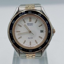 Seiko Dress Watch Quarzo SQ100 5Y22-6070 Nuovo Batteria Polso 16cm Vintage