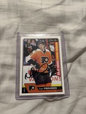 2016-17 OPC Ivan Provorov Signed Rookie Card In Person #686 Philadelphia Flyers. rookie card picture