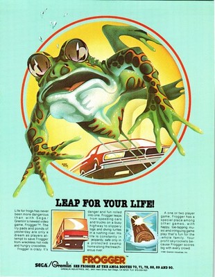 1981 Sega Gremlin Frogger Arcade Game Flyer Vintage Video Game Ephemera