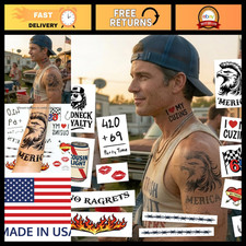 Temporary Tattoos Costume Kit - Easy Application for Parties  Events Male 