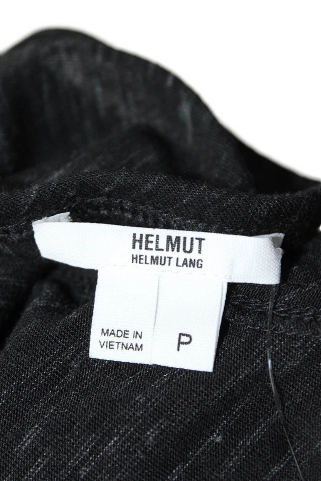 Regata Helmut Helmut Lang feminina listrada gola redonda sem mangas preta tamanho P - Imagem 4 de 4