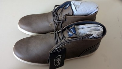Chaps Men's Brown Leather Chukka Ankle Boots Lace Up Size 9.5