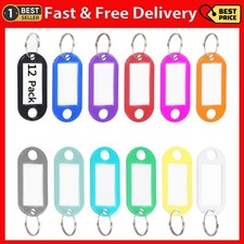 Key Tags, Labels, 12 Pack Plastic Tags with Ring 12 Pack, 12 Color