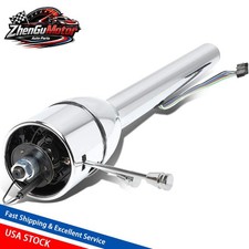32 Chrome Hot Rod Tilt Manual Mt Floor Shift Steering Column Fits 55-59 Gm Us
