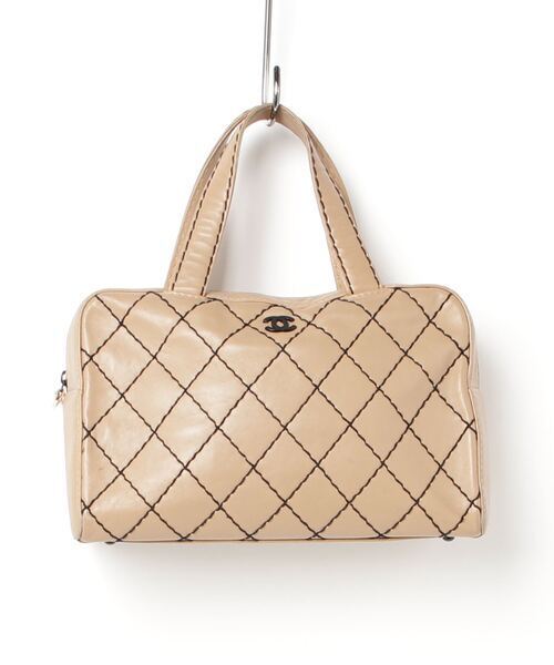 CHANEL Wild Stitch Handbag   Beige Women