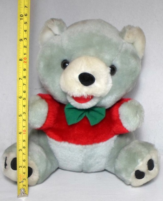 GOODY'S GREEK CHRISTMAS 10'' GREY TEDDY BEAR SOFT PLUSH STUFFED ANIMAL