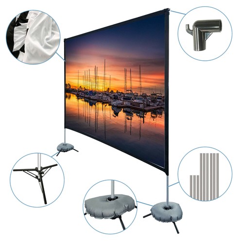120" 16:9 Outdoor Indoor Projector Screen with Stand Theater Projection Theater - Picture 9 of 12