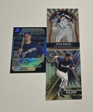 Ryan Braun Bowman Chrome Refractor Signed Rookie /500- SPX/ Finest (3) Card Lot!