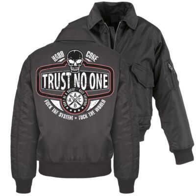 CWU Bomberjacke mit Kragen TRUST NO ONE Hardcore Revolution Crew