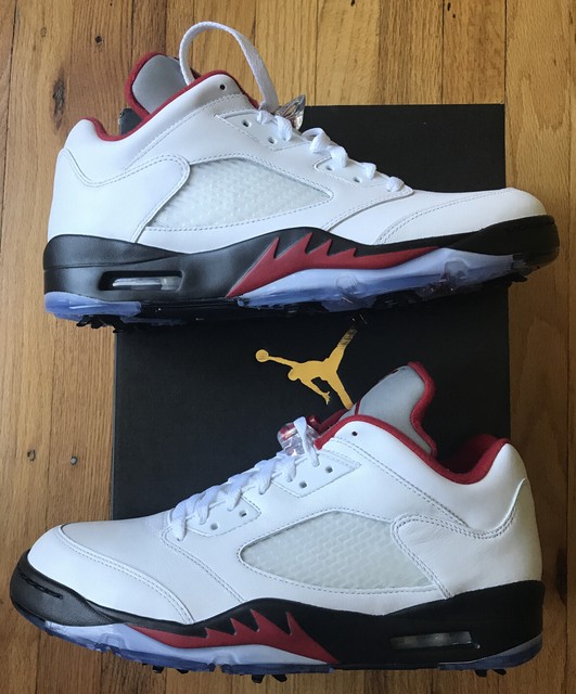 jordan 5 retro low golf fire red silver tongue