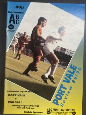 Port Vale v Walsall (League Cup 1. Runde Rückspiel 89/90) 29.8.89