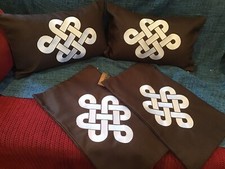 Set of 4 - 20  X 12  Decorative Throw Pillow Covers New Brown White
