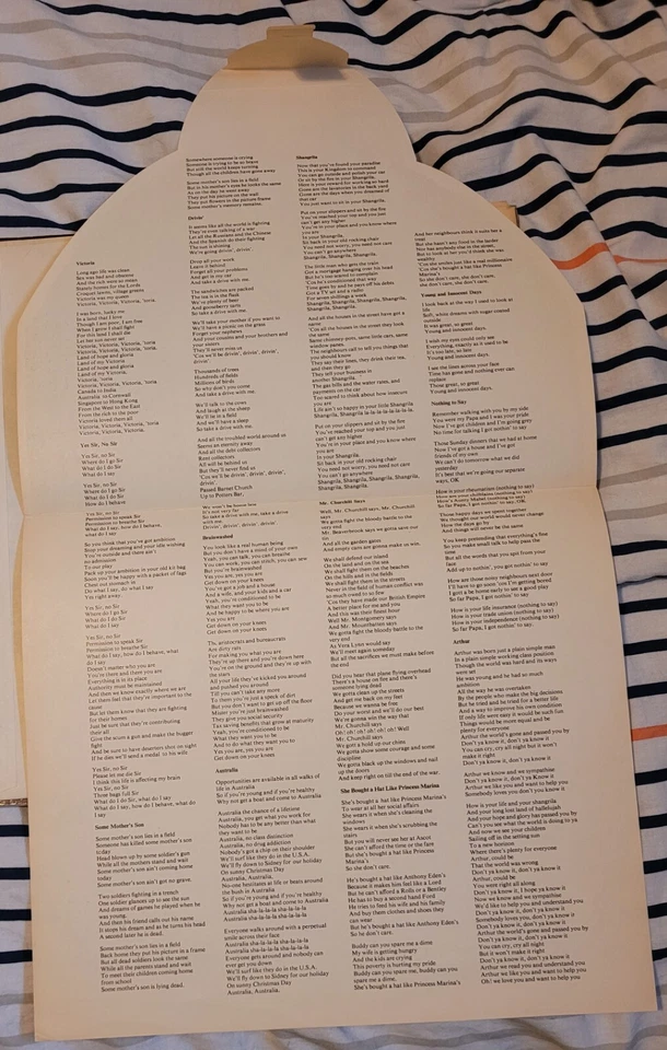 The Kinks / Arthur 1969 Pye Records UK Pressing NSPL 18317 Queen Victoria Insert - Image 4 of 4