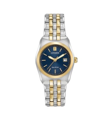 Citizen Eco-Drive Damen blaues Zifferblatt bicolor Edelstahl Uhr-EW2294-53L
